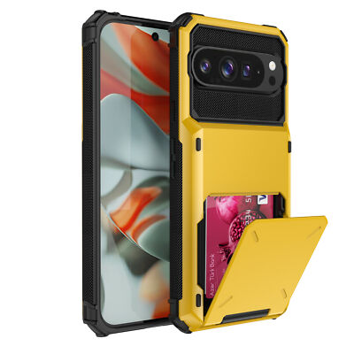For Google Pixel 10 Pro XL/9 Shockproof Hidden Wallet Back Card Hard Rugged Case