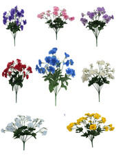 12-Head Artificial Silk Gyps Carnation Bunch for Wedding, Home, Grave, Outdoor