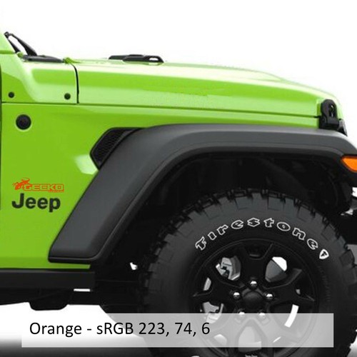 Fender Decals For Wrangler Gladiator - Gecko Edition Fender Vinyl Decal (Pair) - Picture 4 of 12