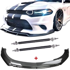 Carbon Front Bumper Lip Splitter Spoiler Body Kit Fits 15-22 Dodge Charger SRT
