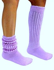 Lt Purple Slouch to Knee Socks Hooters Uniform Workout Soccer School Warm cozy