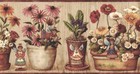 Primitive Country Sunflower Daisies Angels Gardening Kitchen Wallpaper Border