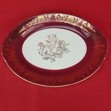 Vintage  Homer Laughlin Eggshell Red 11" Serving Platter - RARE Pattern