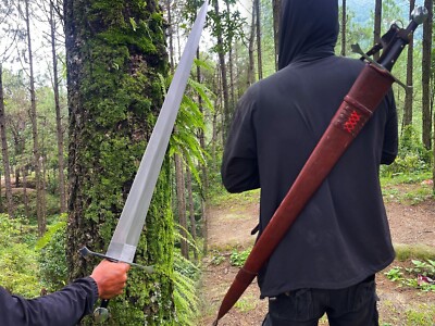 33 inch handmade viking sword | Made by Water Tempered Leaf Spring 5160 Carbon