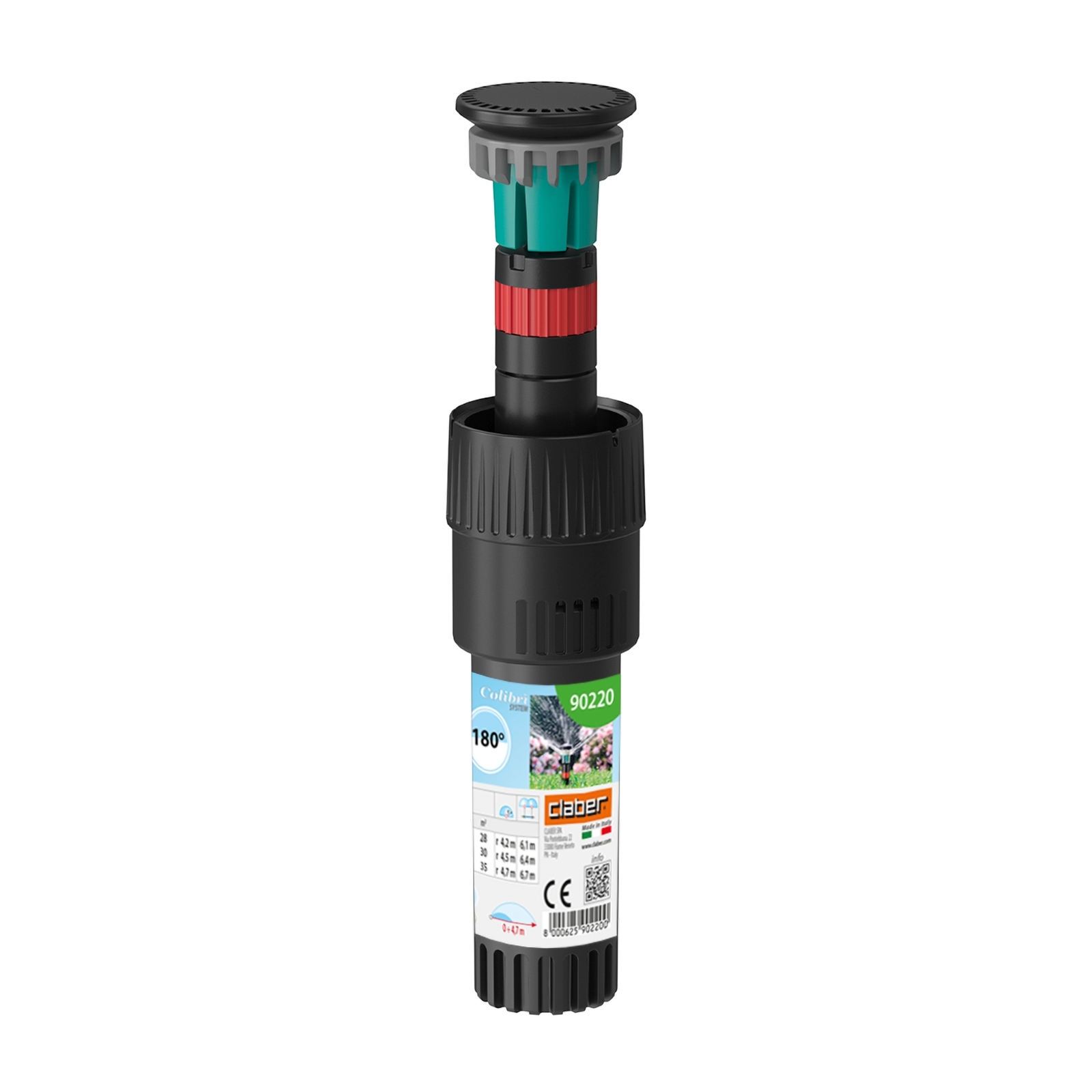 Claber 90220 Colibri 2-Inch Pop-Up Sprinkler 180 Degree