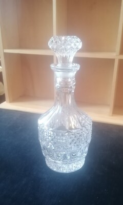 Böhmische Vintage Tschechische Handgeschliffene Kristall 11'' Karaffe mit Stopfen 