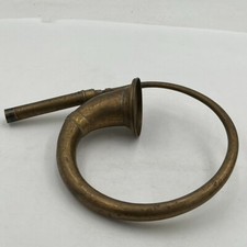 VTG Large Hand Crafted Solid Brass Decorative French Horn Curled Circular 11"