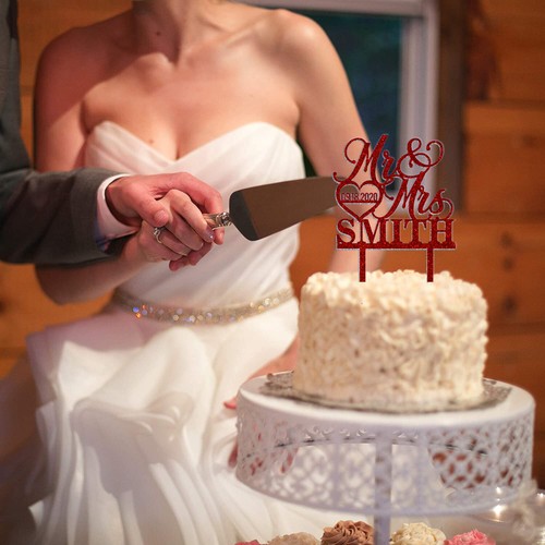  Personalisierter Hochzeitstorte Topper Hochzeitstorte Dekoration Elegant Individuell NEU - Bild 51 von 64