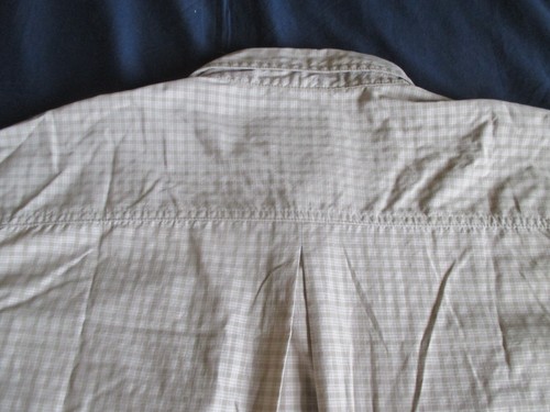 Cabelas Short Sleeve Shirt Mens 2XL Tall Tan Plaid Nylon Polyester - Picture 6 of 6
