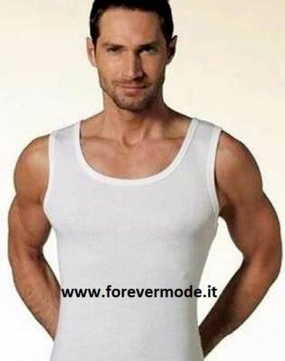 3 Men's Tank Tops Effepi Wide Strap In Warm Mixed Wool Fitted Ribbed - 510