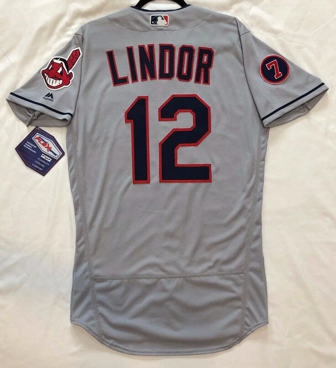 Men's Majestic Francisco Lindor Navy Cleveland Indians Alternate Authentic  Collection Flex Base Player Jersey