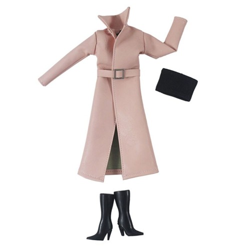 Pink Leather Fashion Clothes Set For 11.5" Doll Outfits Jacket Trenchcoat Boots - Afbeelding 4 van 12