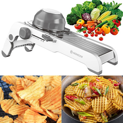 24-in-1 Adjustable Mandoline Slicer with Waffle Fry Cutter - Grey