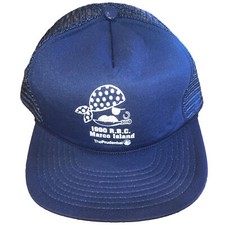 Vintage Marco Island 1990 Prudential Rope Mesh Trucker Snapback Foam hat Winner