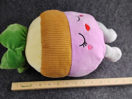 Plush Plant Kellytoy Squishmallow Potted Plant Pink w Hearts Sleepy Closed Eyes - Picture 2 of 5