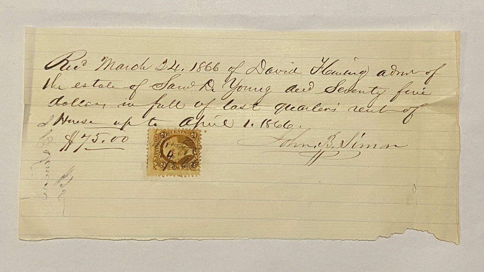 Mr 37th 1860’s Collectible Documents Loans Taxes Revenue Stamps