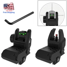 Folding Tactical Back Up Iron Sight Flip Up Front Rear Sights Set*Picatinny Rail
