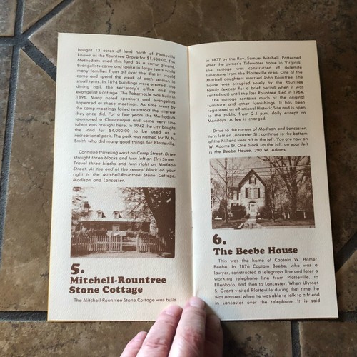 Platteville Historical Tour Wisconsin Brochure Booklet Travel Pamphlet Vintage - Picture 4 of 12