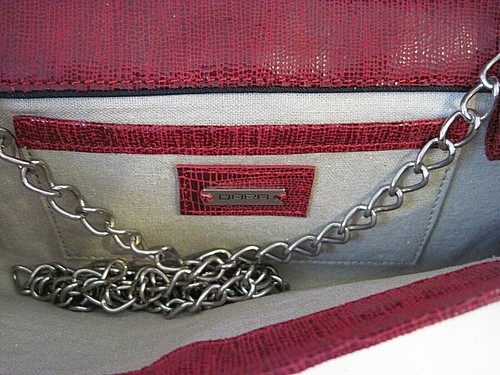 Bandolera QARA Rojo Oscuro Cuero Genuino, Hombro, Embrague ¡Excelente! - Imagen 4 de 4