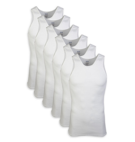 Gildan Mens A-Shirts 6PK White  SM-3XL ( Slightly Imperfect)