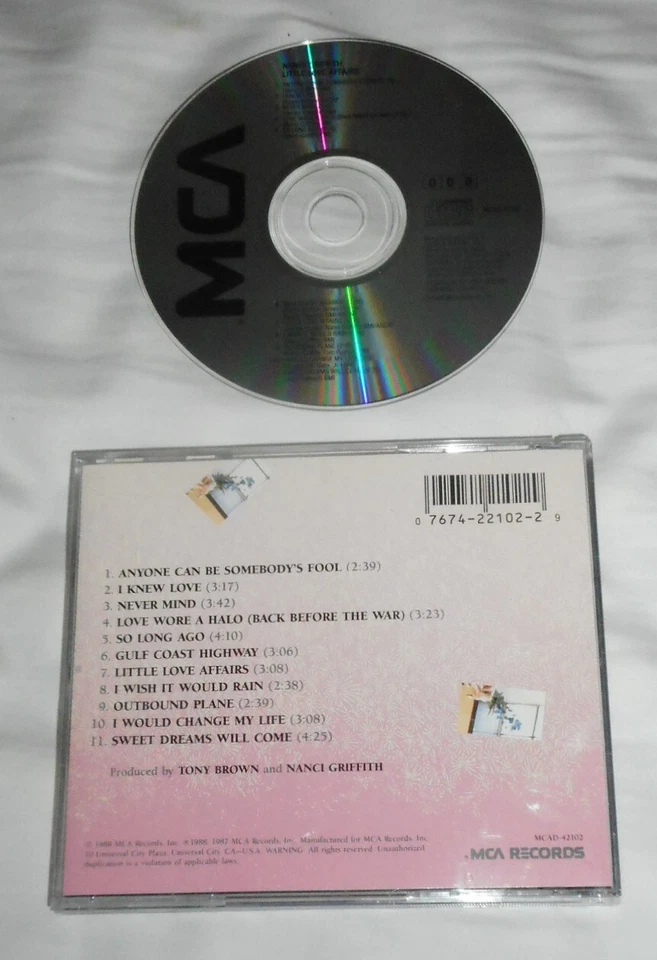 NANCI GRIFFITH Little Love Affairs CD 1988 MCA - Image 2 of 2