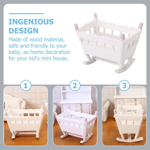Miniature Cradle Doll House Furniture Miniature Bedroom Furniture - 第 5/12 張圖片
