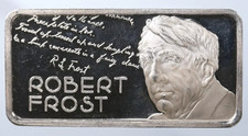 1 Oz 999 Silver Art Bar1974 Robert Frost - Hamilton Mint 47.00 per troy oz