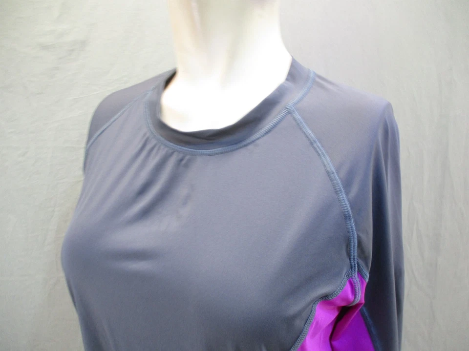 SPEEDO размер L женщин серый ворота эластичной длинным рукавом резинке Athletic Top 094 - Изображение 4 из 4