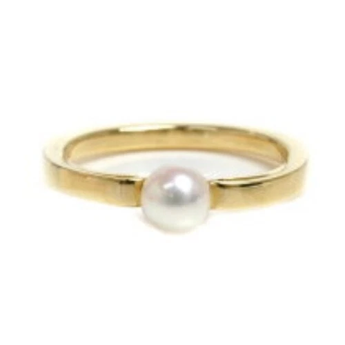 Anillo de perlas MIKIMOTO 6,6 mm oro amarillo K18/perla #4,25 (talla EE. UU.) 5,5 g para mujer Foto 4 de 4
