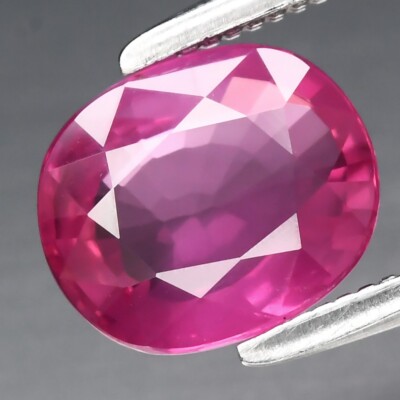 CERTIFICATE Incl.* 1.35ct VS Oval Natural Unheated Pinkish Red Ruby Gemstone