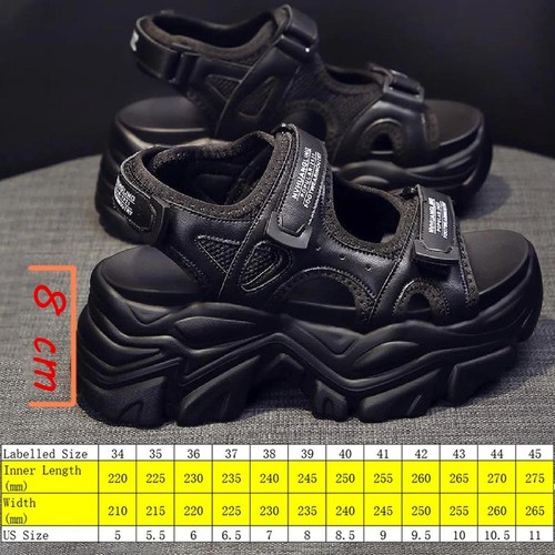 Fujin 8cm Women Sandals Platform Thick Chunky Shoes Platform Ins Casual Summer - Picture 2 of 26