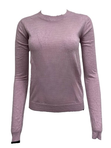 LEONARD Wool Silk Floral Jacquard V-neck Knit Sweater Size M(K