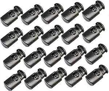 30Pcs Black Cord Locks, Stop Plastic End Single Hole Spring Loaded Toggle 30pcs
