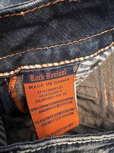 Rock Revival Womens Denim Shorts Size 27 Embroidered Pockets Dark Wash - Picture 5 of 8