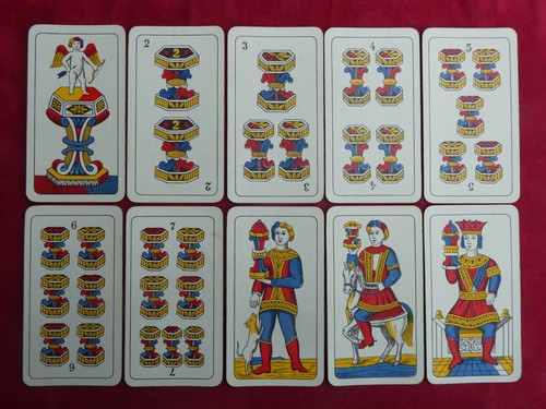 CARTE DA GIOCO REGIONALI TRENTINE DAL NEGRO 1954 BOLLO LIRE 100 + 200 - Imagen 7 de 9