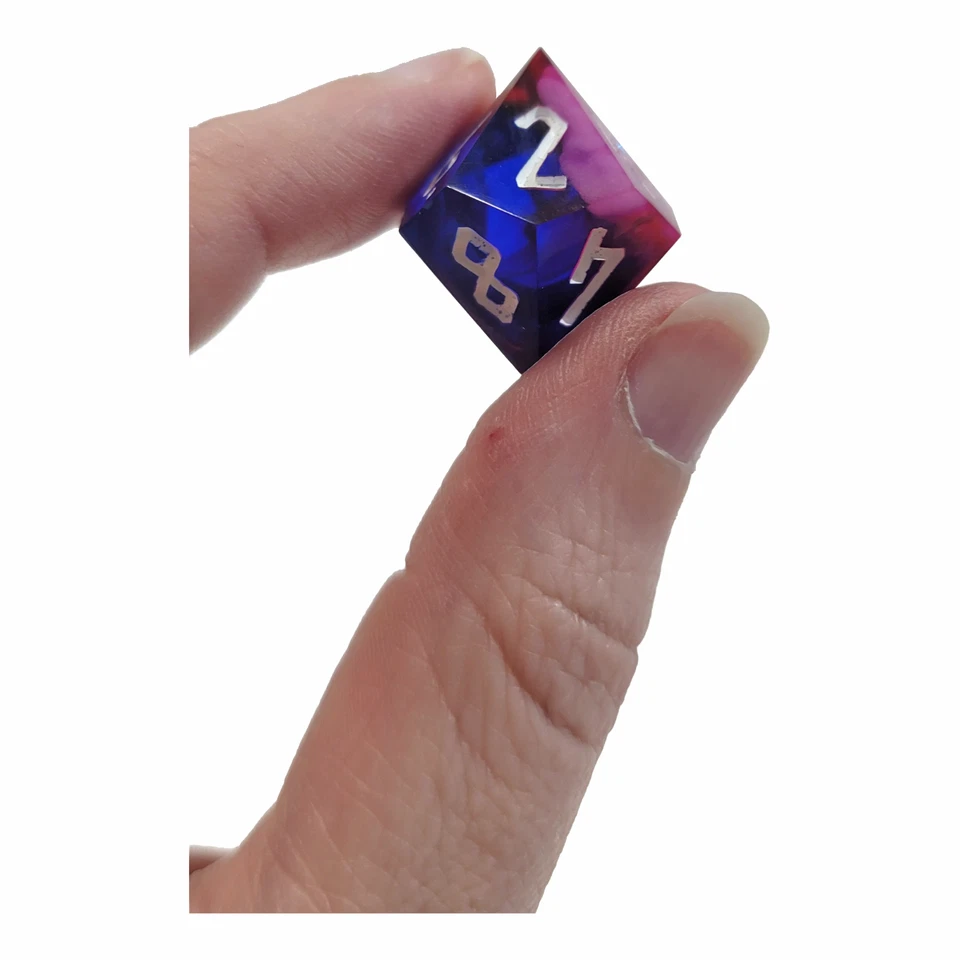 Handmade Resin Art 9-Piece Holographic Foil Dice Set for RPG, Dungeons & Dragons - Image 4 of 4