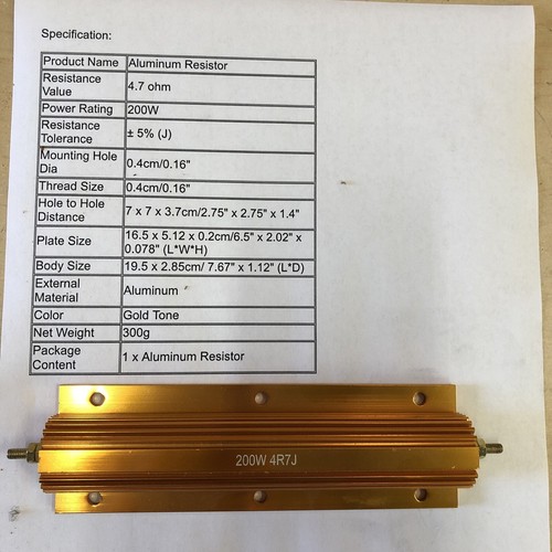 200 watt Resistor 4.7 ohms