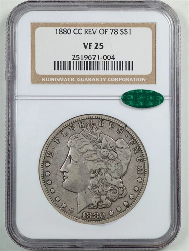 1880-CC $1 Morgan Silver Dollar VF25 NGC CAC 2519671-004