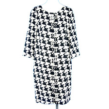 Kleid 36 S Vabene Schwarz Beige Damen Elegant Midi Elegant Muster Np 139 Neu