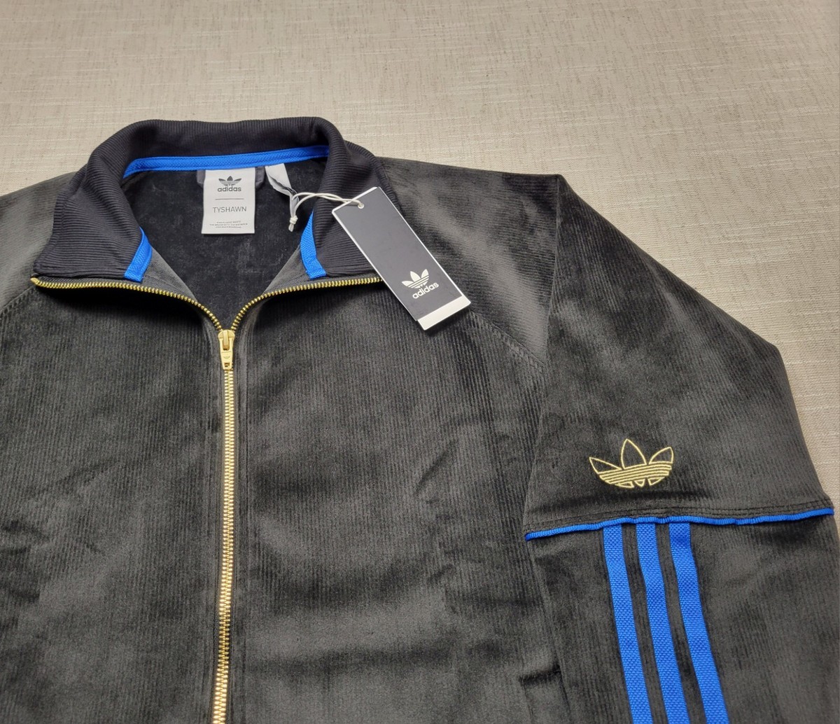 Adidas Tyshawn Jones Velour Track Jacket Small Men Black Adidas Tyshawn Jones Velour Track Jacket Small Men Black