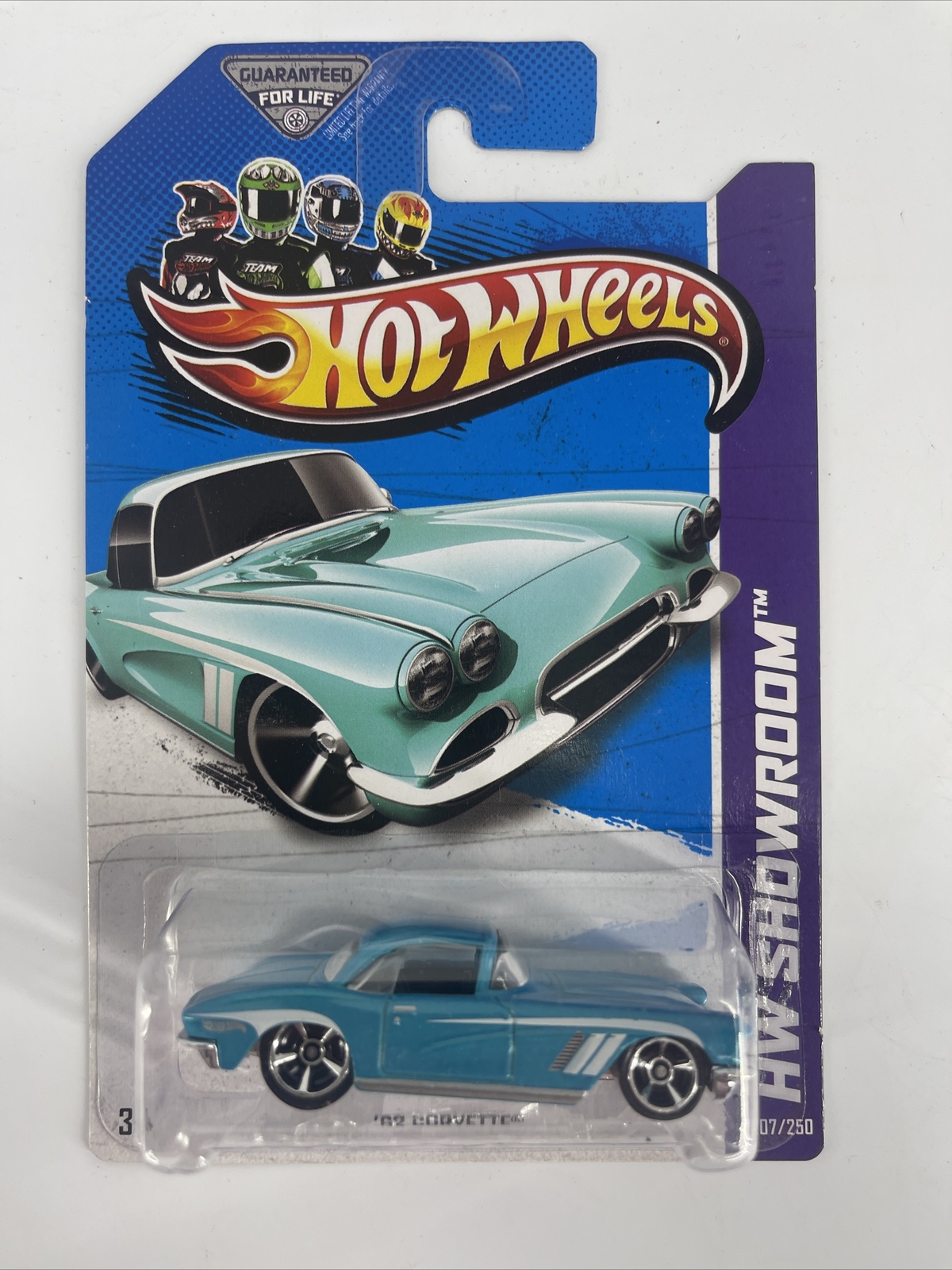 2013 Hot Wheels ‘62 Corvette 207 of 250 HW Showroom Aqua Blue X1821 09A0H 