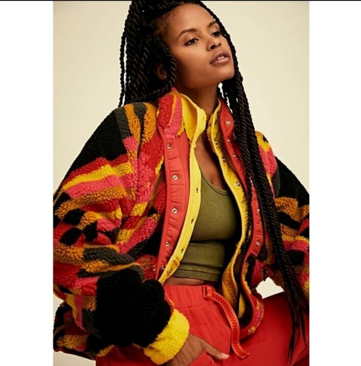 People Hit The Slopes Printed Fleece Fleece Jacket Free People New