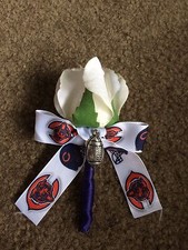 Chicago Bears Football Mens Bridal Wedding Day Rose Boutonniere Groomsmans
