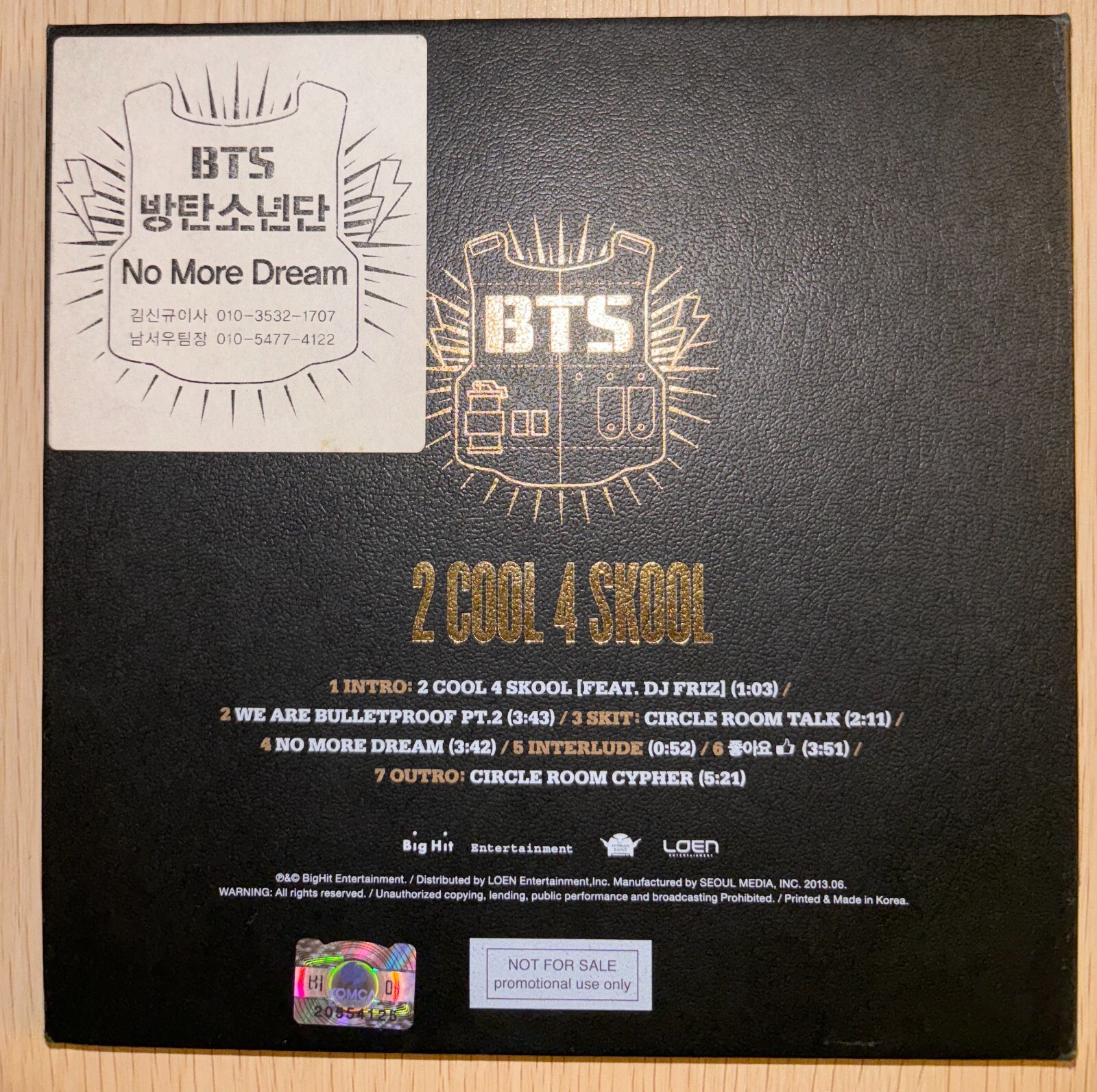BTS [2 COOL 4 SKOOL] All Member Autographed Signed Promo Album Unique ...