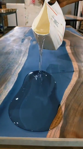 Walnut Resin River Dining Table Top, Epoxy Table, Live Edge Natural Wooden Table - Video 1 of 1