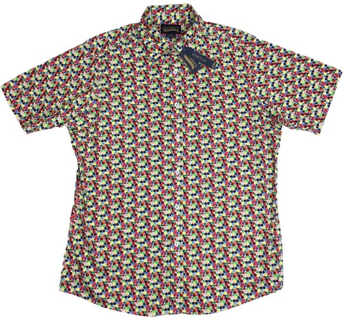 Men's Cremieux Short Sleeve Shirt L Large Multicolor Spotted Print NEW NICE - Picture 2 of 5