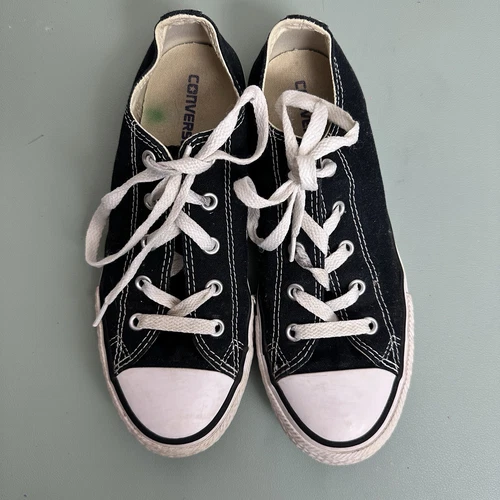 Sneakers Converse All Star nere basse pizzo scarpe sportive giovani taglia 3