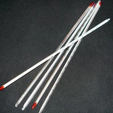 5 pieces/lot  lab glass thermometer 0℃ ~ 200℃,   28 cm length, red indicator