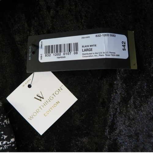 NEU Tunika ärmellos Pullover Rollkragen weiß schwarz Worthington Seitenreißverschluss Neu mit Etikett - Bild 8 von 11