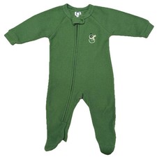 Vintage Y2K 2011 Gerber Baby Footed Sleeper 12 Months 12-18M Green Fleece